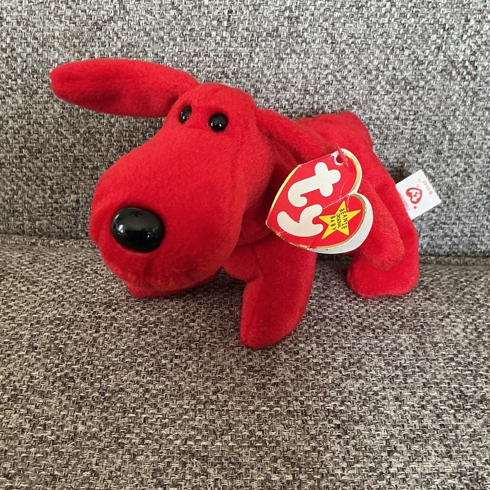 Ty Vibrant Red Dog Plush Toy